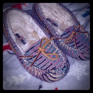 Striped Minnetonka Moccasins